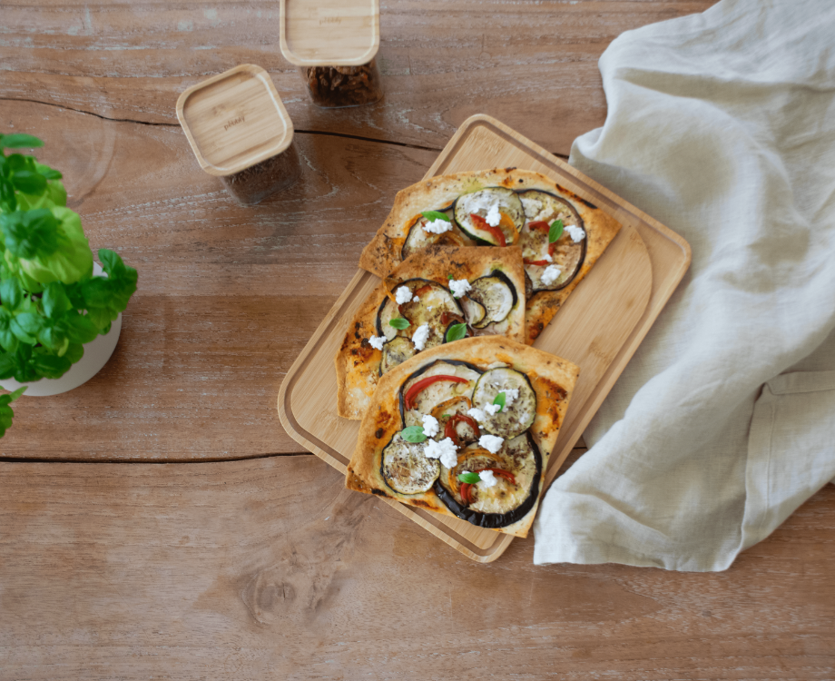 Tartelette aux légumes rôtis et fromage de chèvre